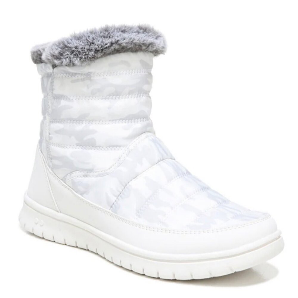 Ryka Womens Suzy Nylon Ankle Shearling Boots Camo White 10M